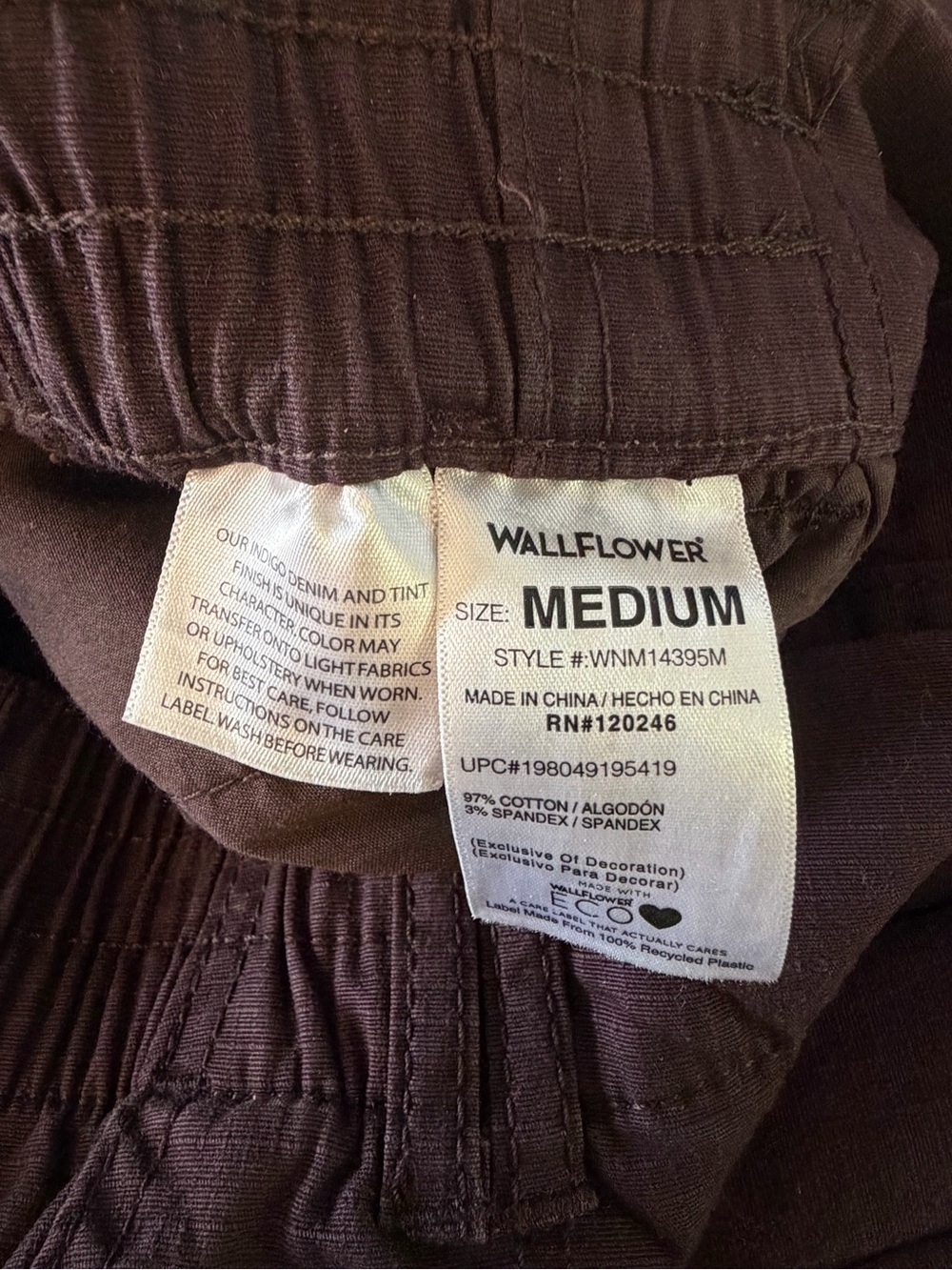 WallFlower Women’s Medium Burgundy Wide Leg Cargo Pants Stretch Utility Y2K - Picture 8 of 10